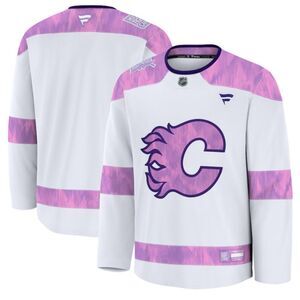 NWT Calgary Flames 2024 Fanatics Authentic Jersey Hockey Fights Cancer Men's S